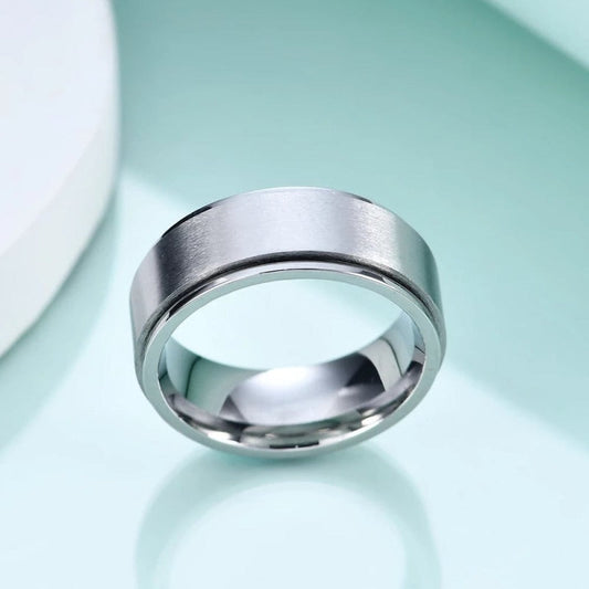 BAGUE ARGENT ANTI STRESS ANNEAU TOURNANT