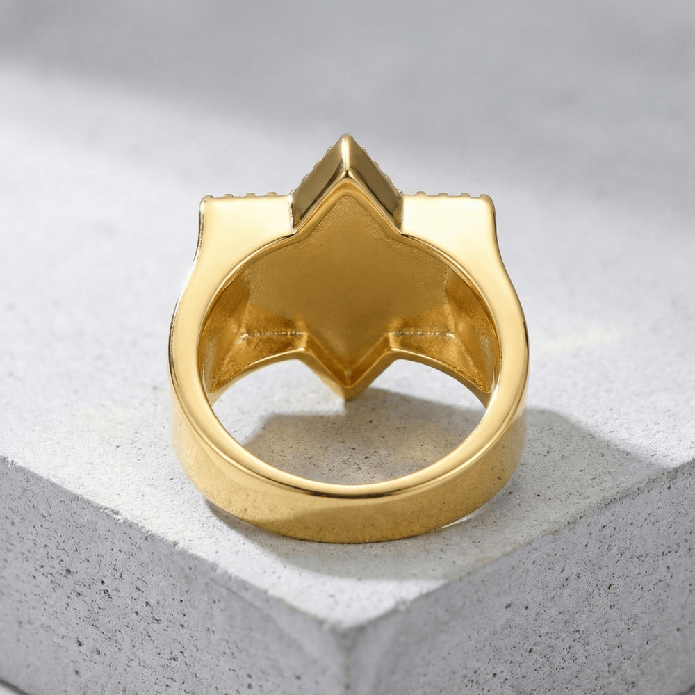 Bague Chevalière Diamant Homme Moissanite Étoile