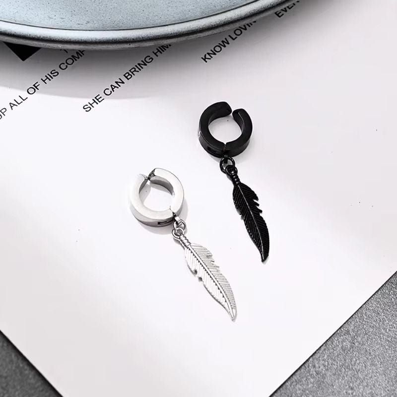 Boucles d'Oreilles Pendantes Plume - Originale et Tendance