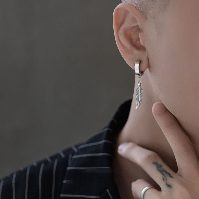 Boucles d'Oreilles Pendantes Plume - Originale et Tendance