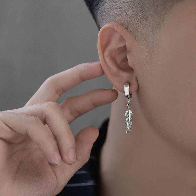 Boucles d'Oreilles Pendantes Plume - Originale et Tendance