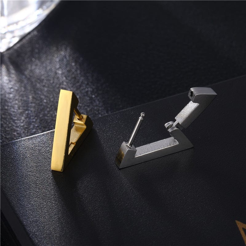 Boucles d'Oreilles Triangle Homme – Acier Inoxydable & Style Minimaliste