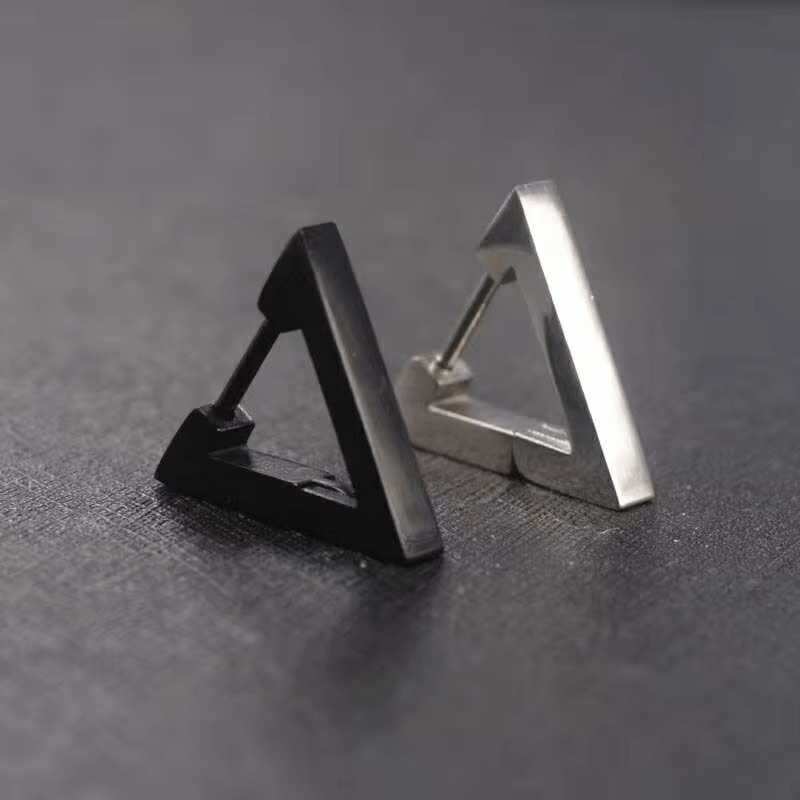 Boucles d'Oreilles Triangle Homme – Acier Inoxydable & Style Minimaliste