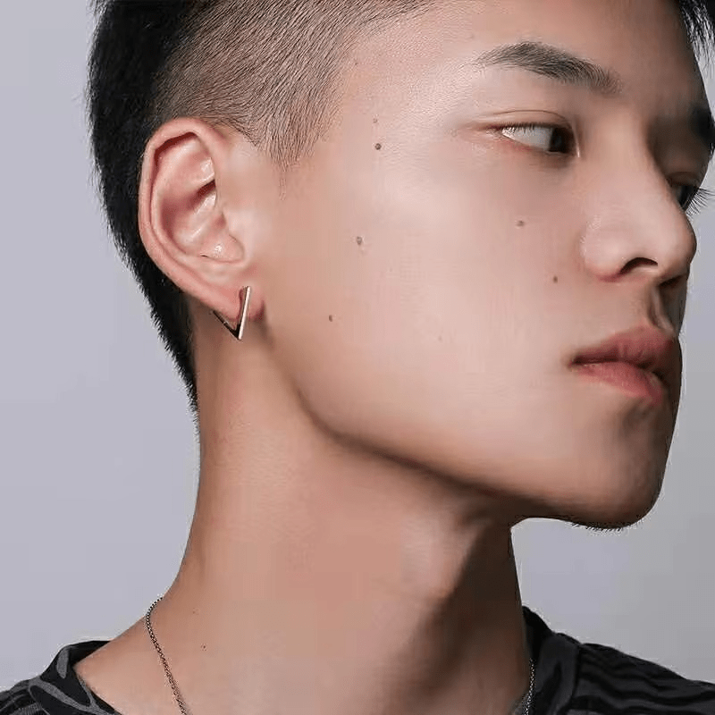 Boucles d'Oreilles Triangle Homme – Acier Inoxydable & Style Minimaliste