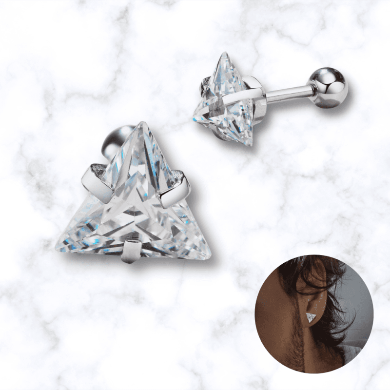 Boucles d'Oreilles Triangle Diamant - Style Luxe
