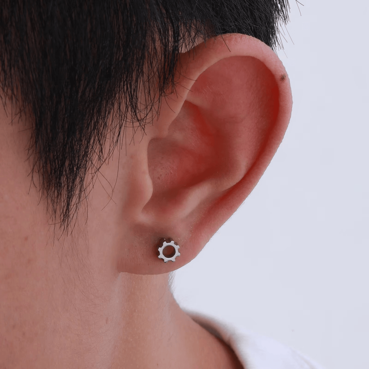 Boucles d'Oreilles Engrenage - Acier Inoxydable Tendance