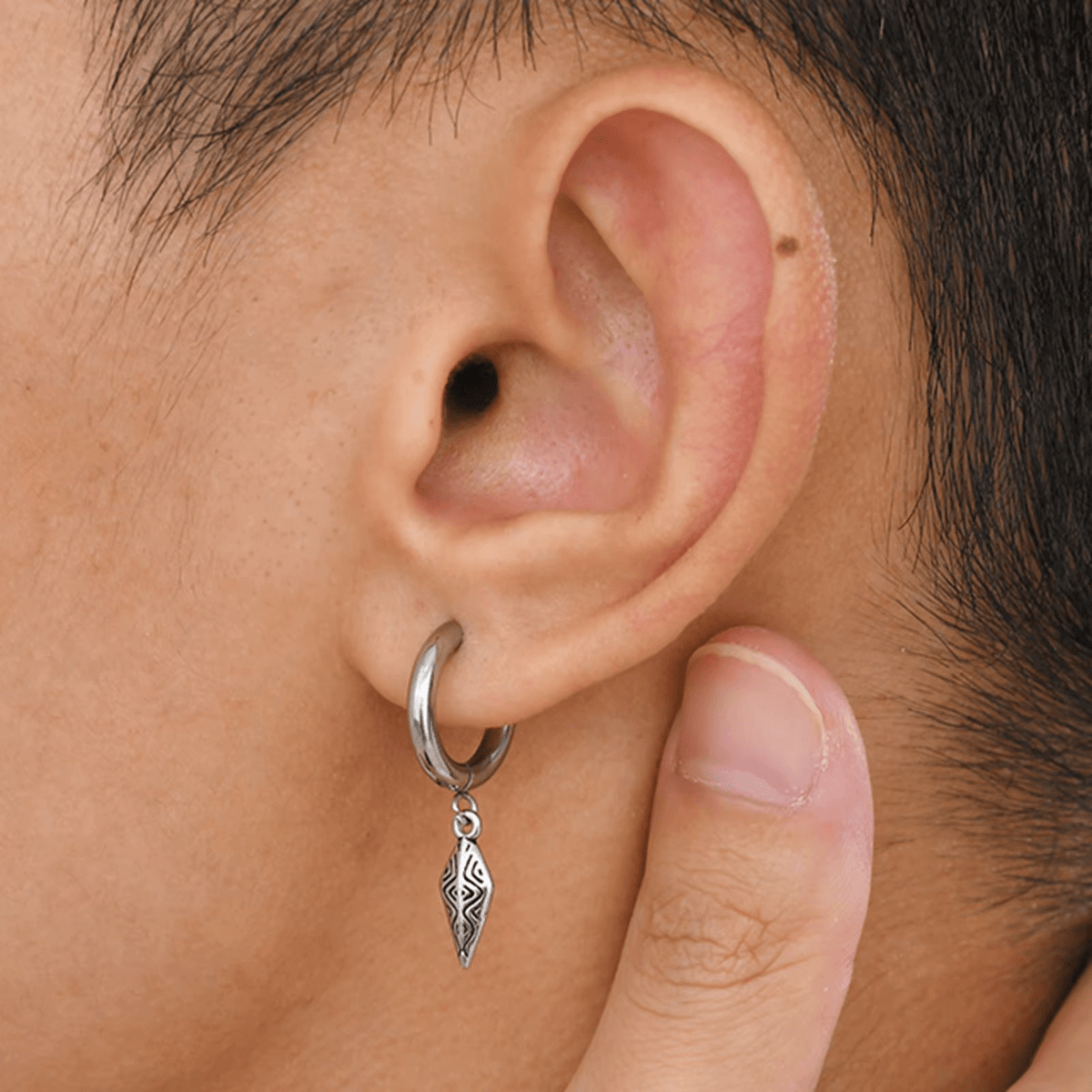Boucles d’Oreilles Pendantes Argentées - Style Tribal