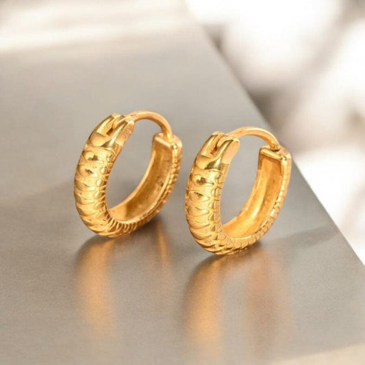 Boucles d'Oreilles Anneaux Écailles - Acier Inoxydable