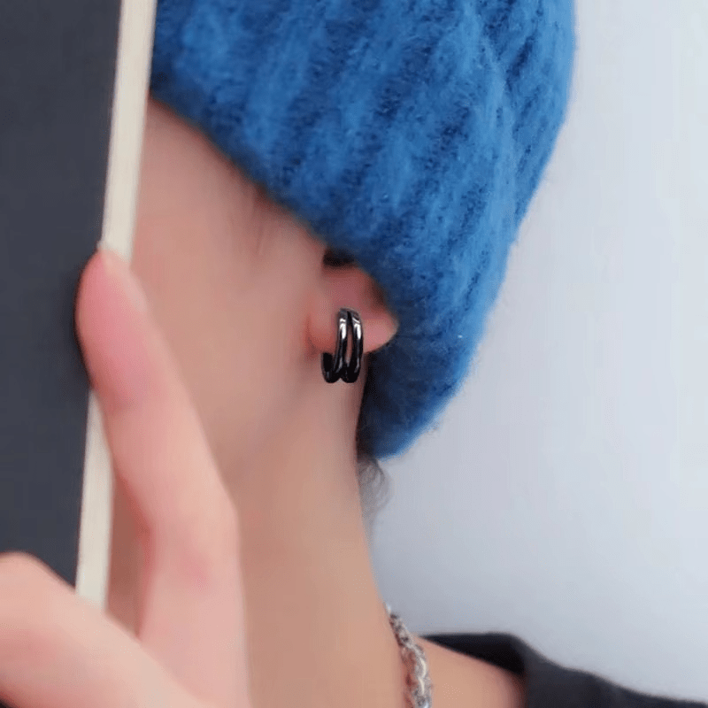 Boucles d'Oreilles Anneaux doubles – Style moderne et tendance