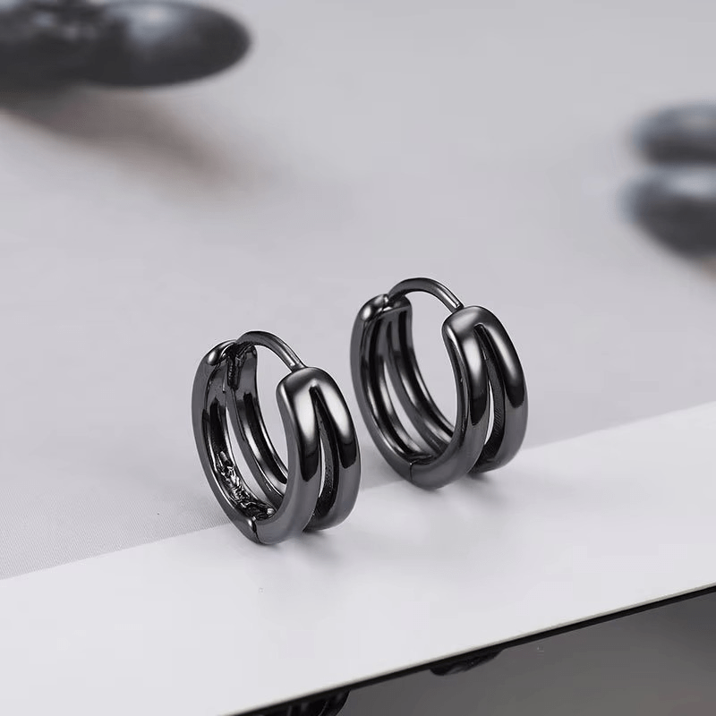 Boucles d'Oreilles Anneaux doubles – Style moderne et tendance