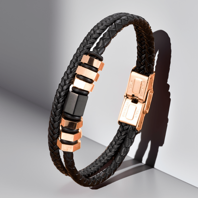 Bracelet en Cuir Tressé Fin