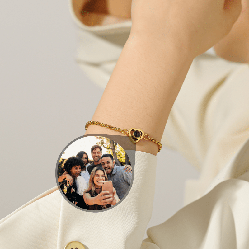 Bracelet photo cœur à personnaliser