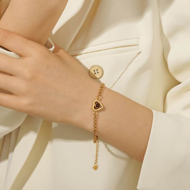 Bracelet photo cœur à personnaliser