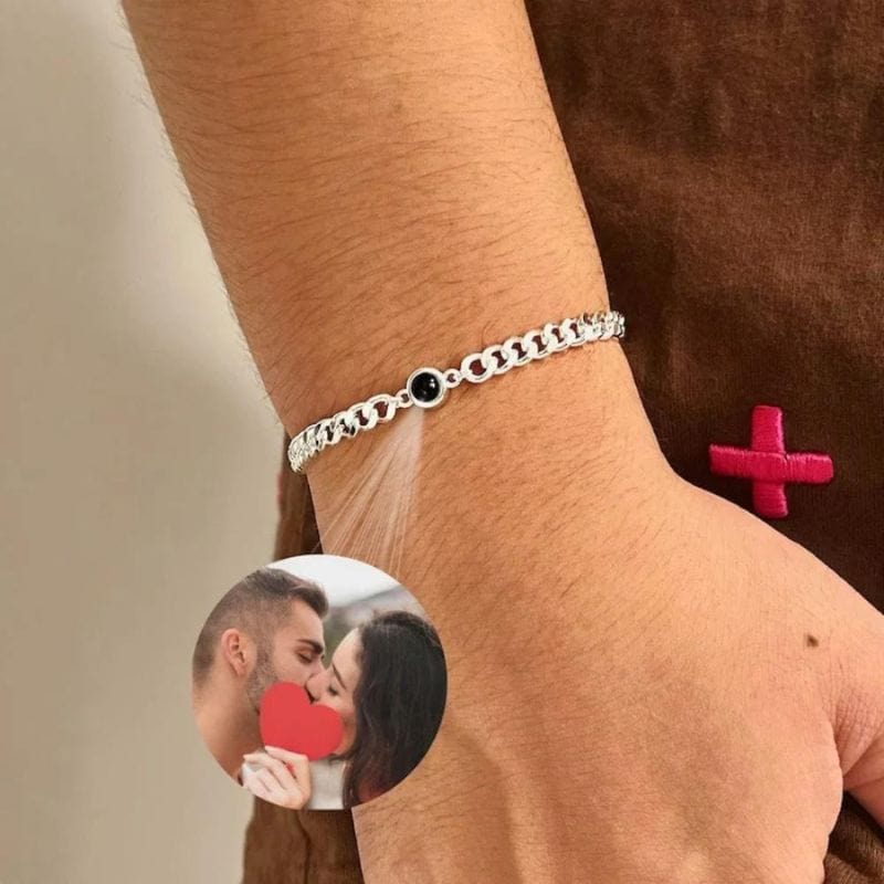 Bracelet Gourmette Homme Photo Personnalisée