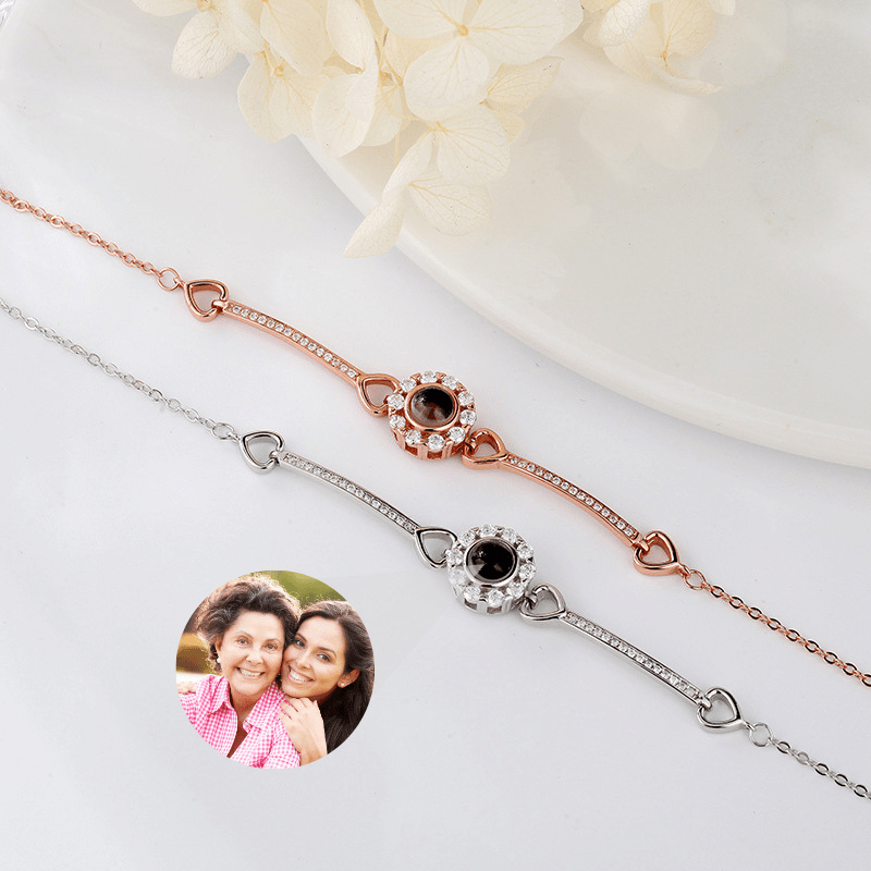 Bracelet photo projection en argent