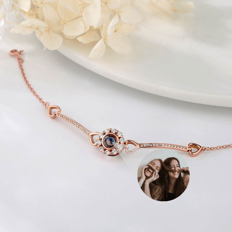 Bracelet photo projection en argent