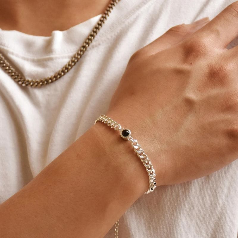 Bracelet Gourmette Homme Photo Personnalisée