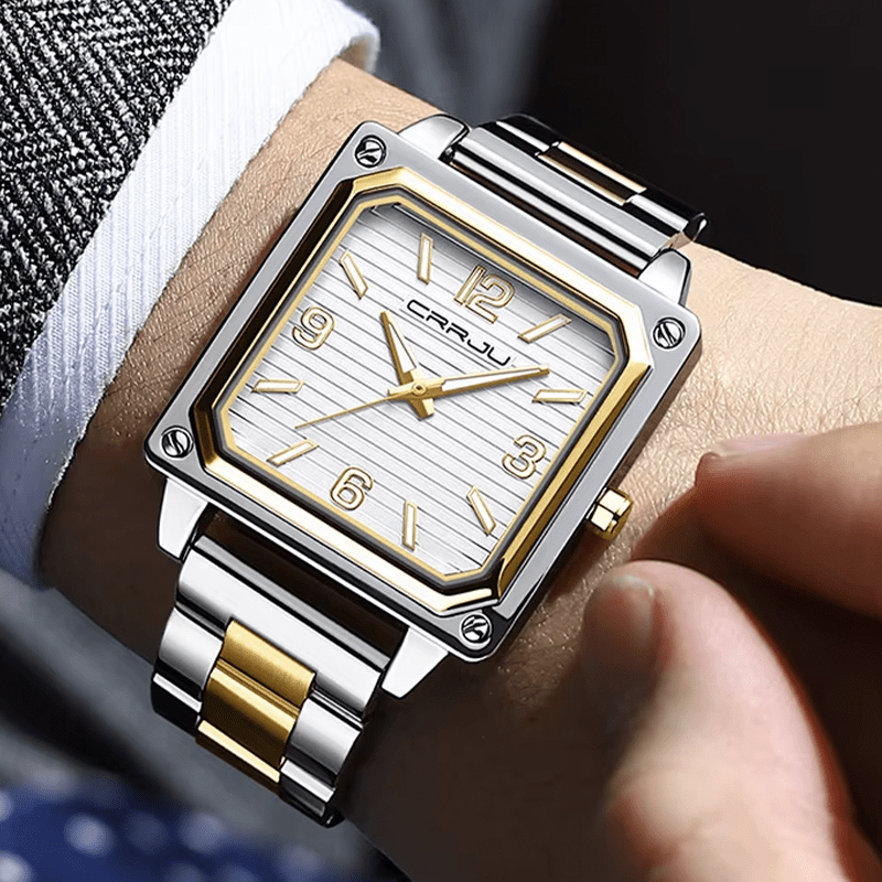 Montre Carré en Acier pour Homme