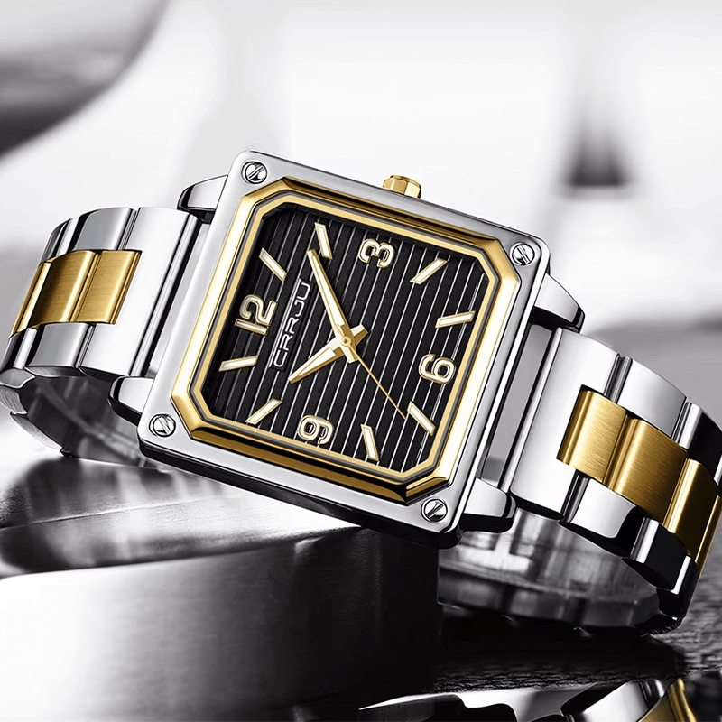 Montre Carré en Acier pour Homme