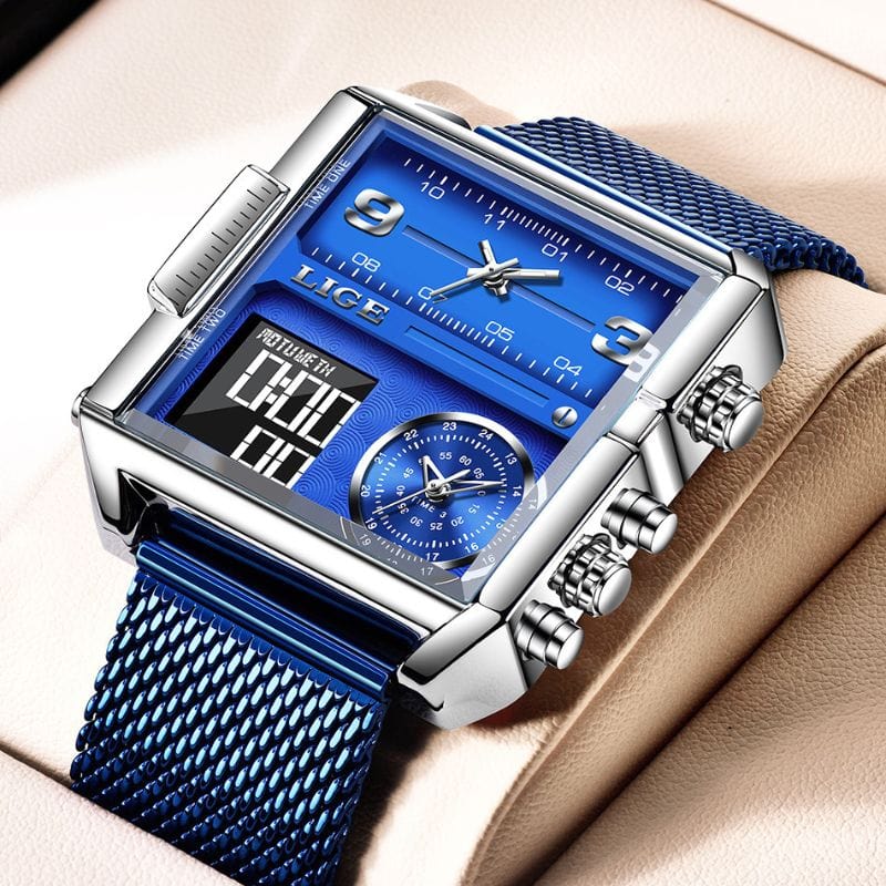 Montre Carrée Militaire en Acier