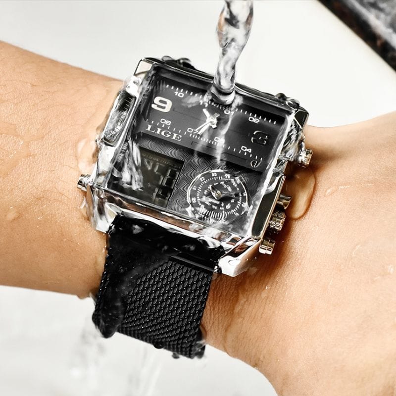 Montre Carrée Militaire en Acier
