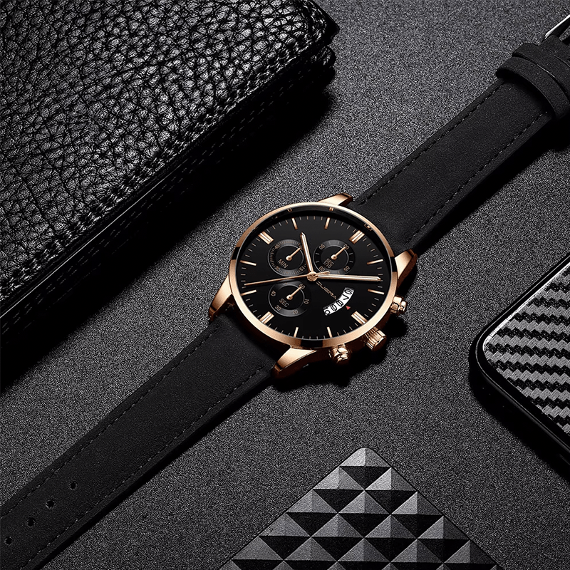 Montre Chronographe Bracelet Cuir