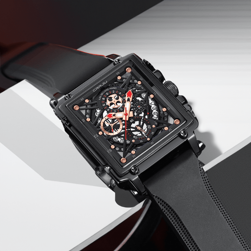 Montre Chronographe Squelette Carrée