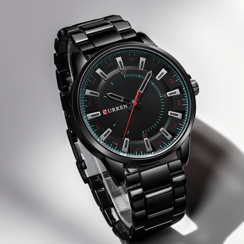 Montre Noire Homme en Acier