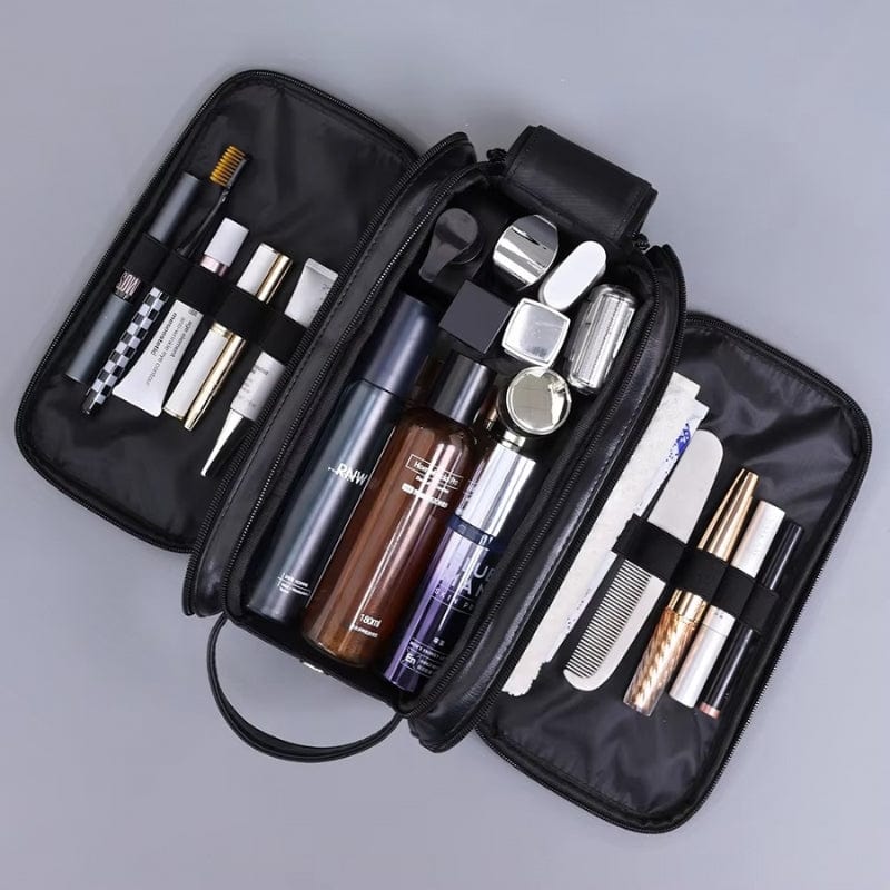 Grande Trousse de toilette homme cuir voyage – Double compartiment luxe
