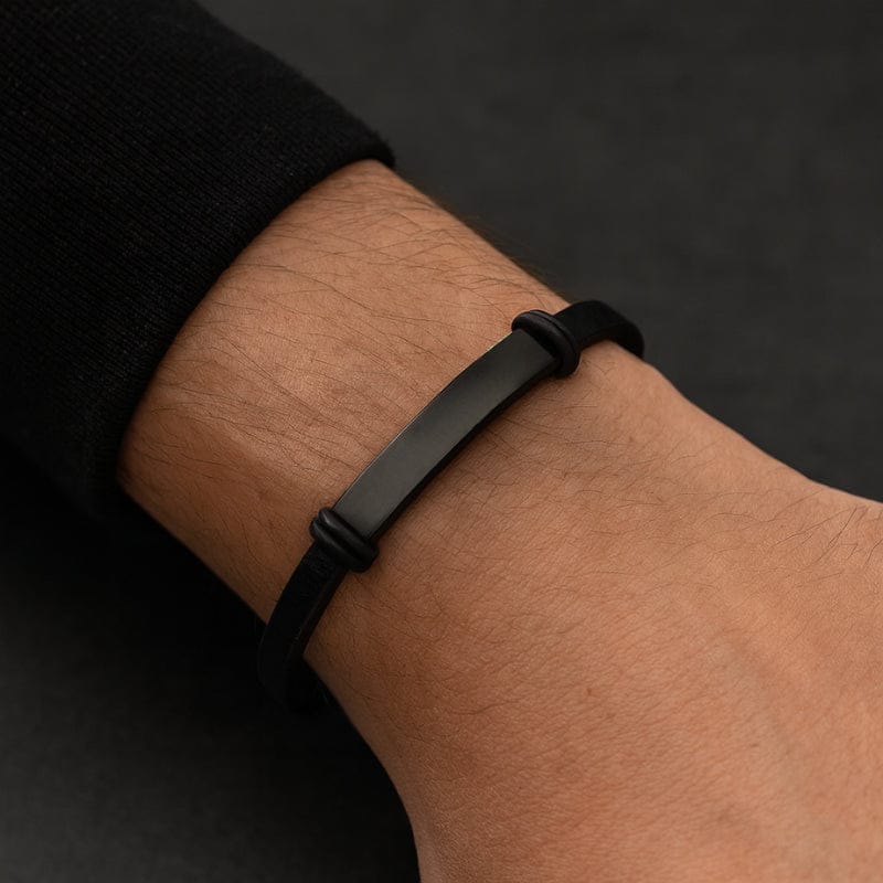 Bracelet Homme Personnalisé Fin - Cuir et Acier