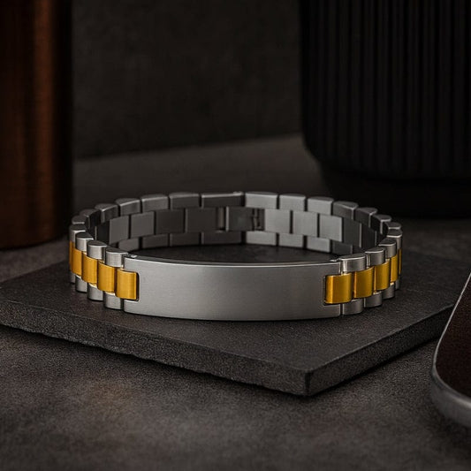 Bracelet Acier Homme Personnalisé Large | Gravure Laser