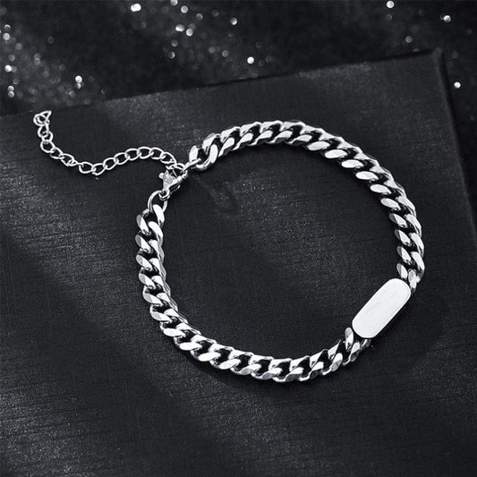 Bracelet Homme Personnalisé Gourmette - Acier Inoxydable