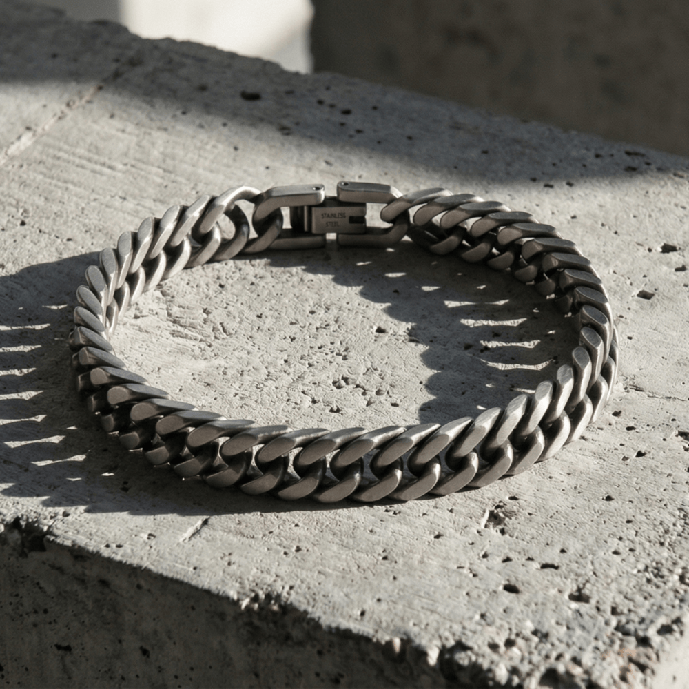 Gourmette Bracelet Homme Argent Maille Cubaine
