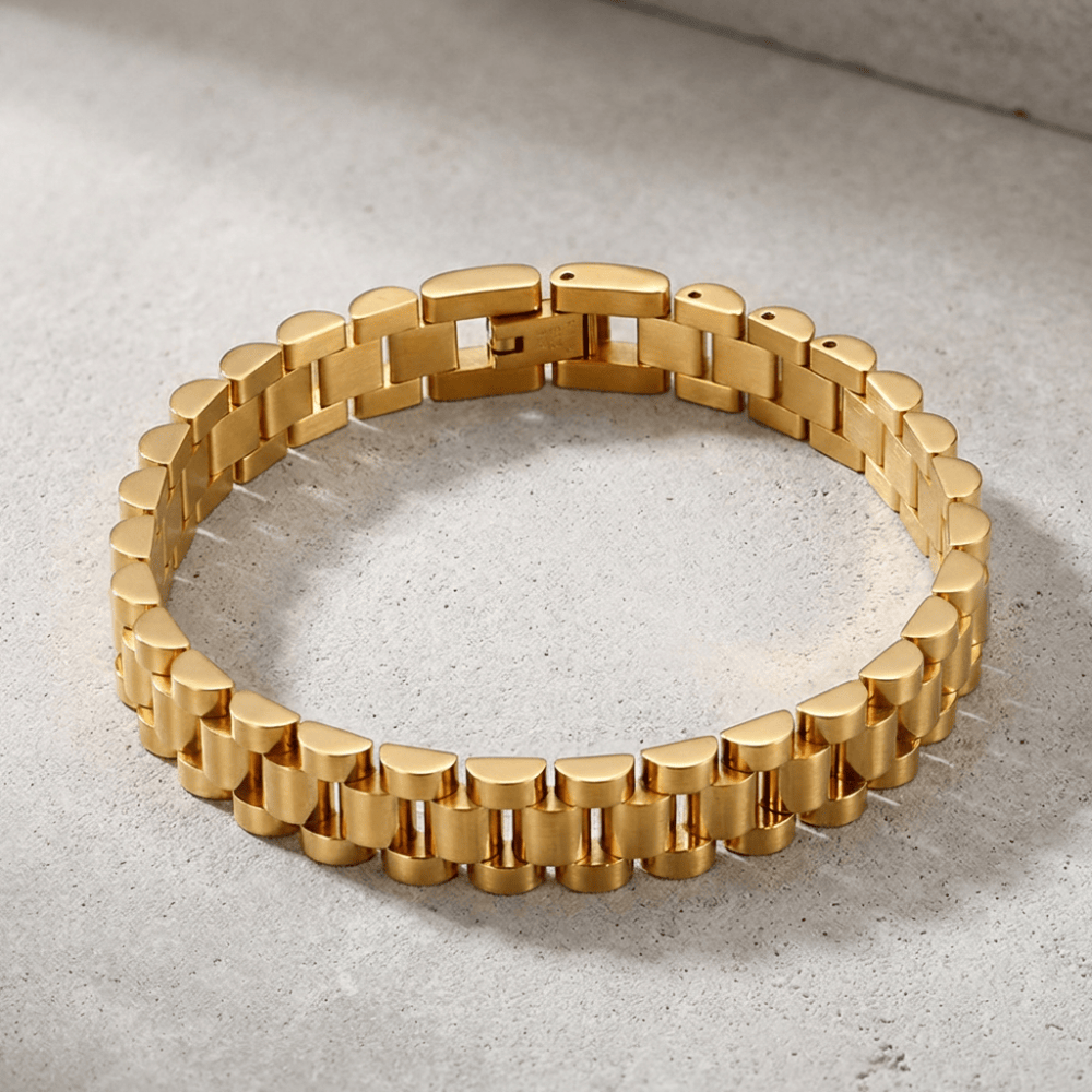 Bracelet Gourmette Homme Maille Large Fermoir Déployant