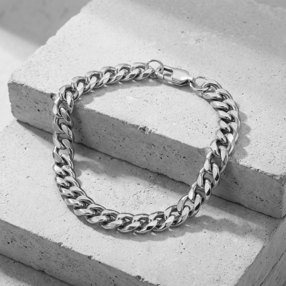 Bracelet Gourmette Homme Chaîne Maille Acier Inoxydable