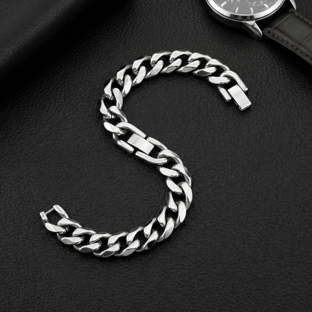 Bracelet Gourmette Homme Argent Grosse Maille