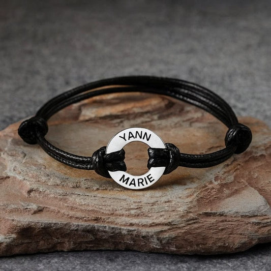 Bracelet Homme Personnalisé - Corde et Acier Ajustable