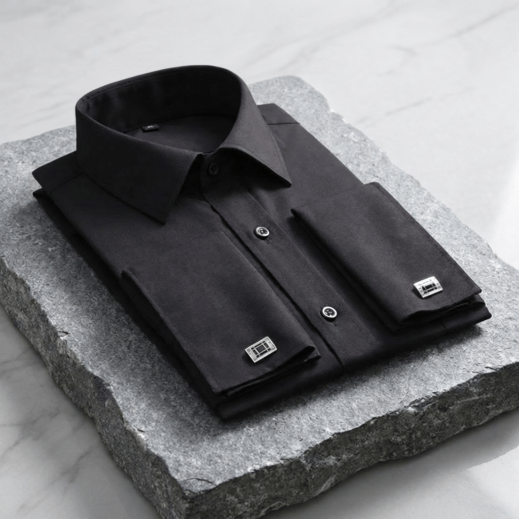 Chemise Homme Poignets Mousquetaires Col Français