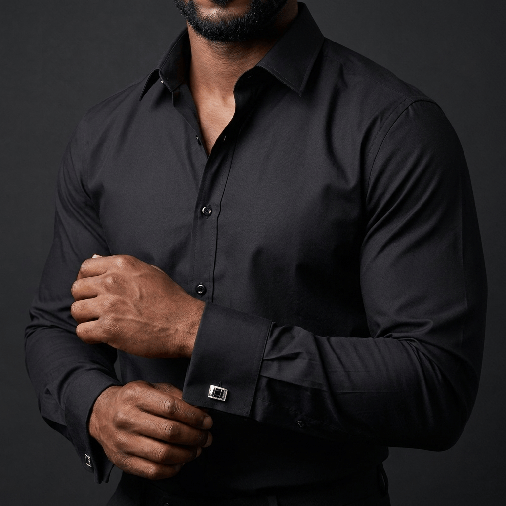 Chemise Homme Poignets Mousquetaires Col Français