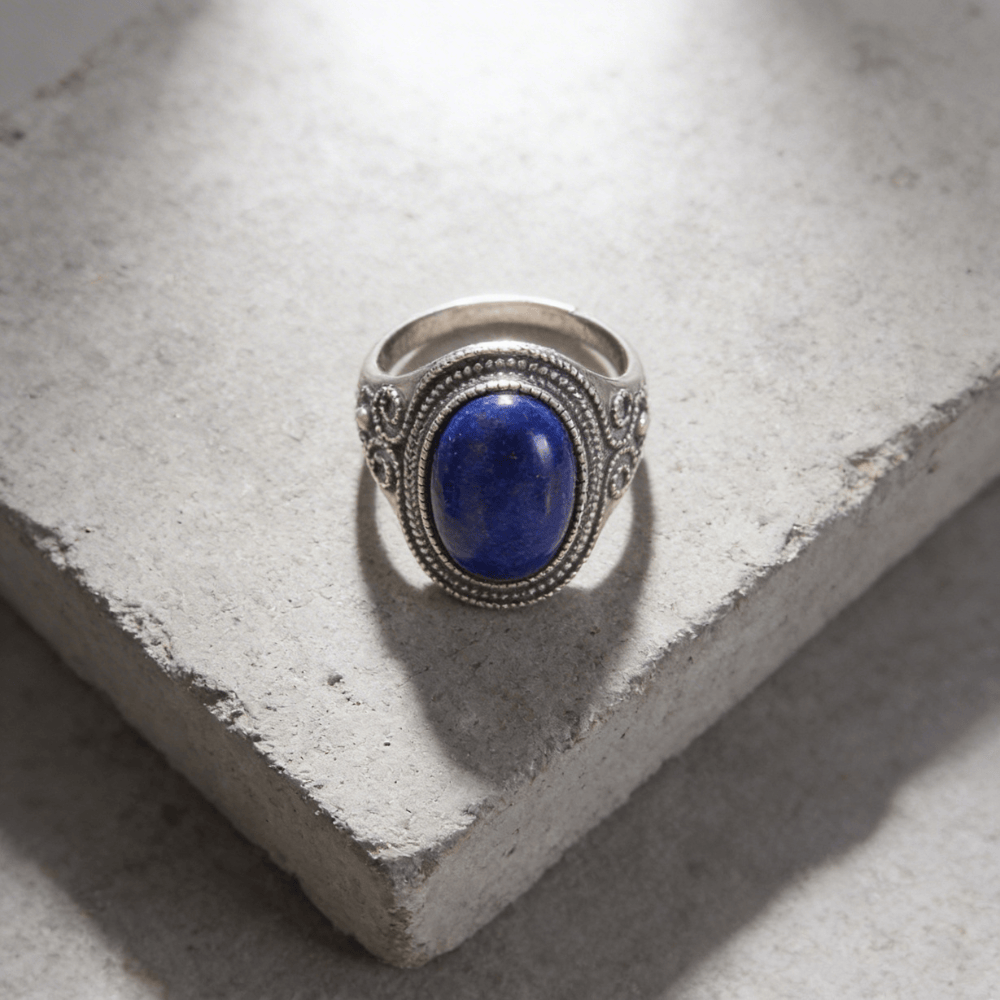 Chevalière Argent Massif Homme Lapis Lazuli