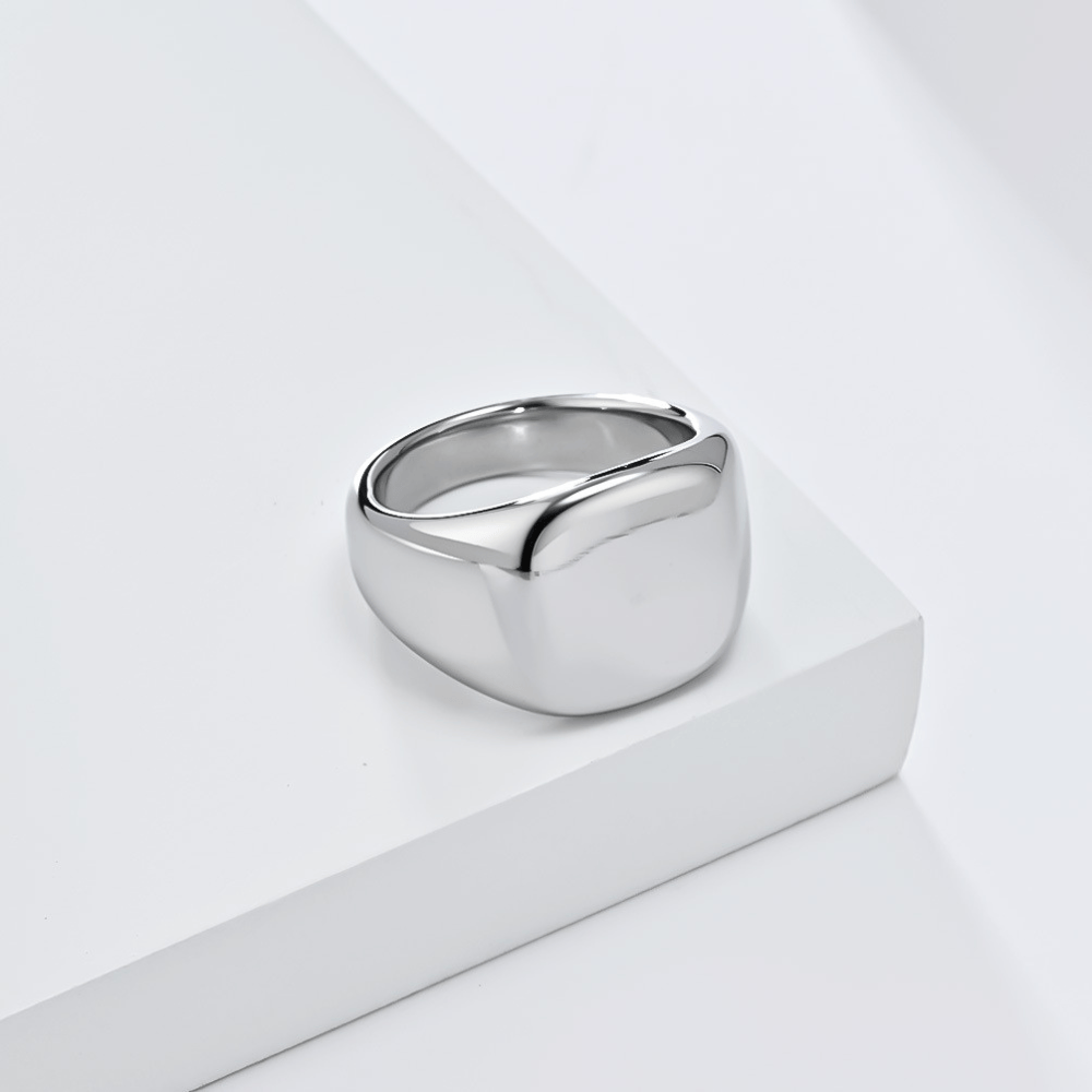 Bague Chevalière Homme Moderne Acier Inoxydable