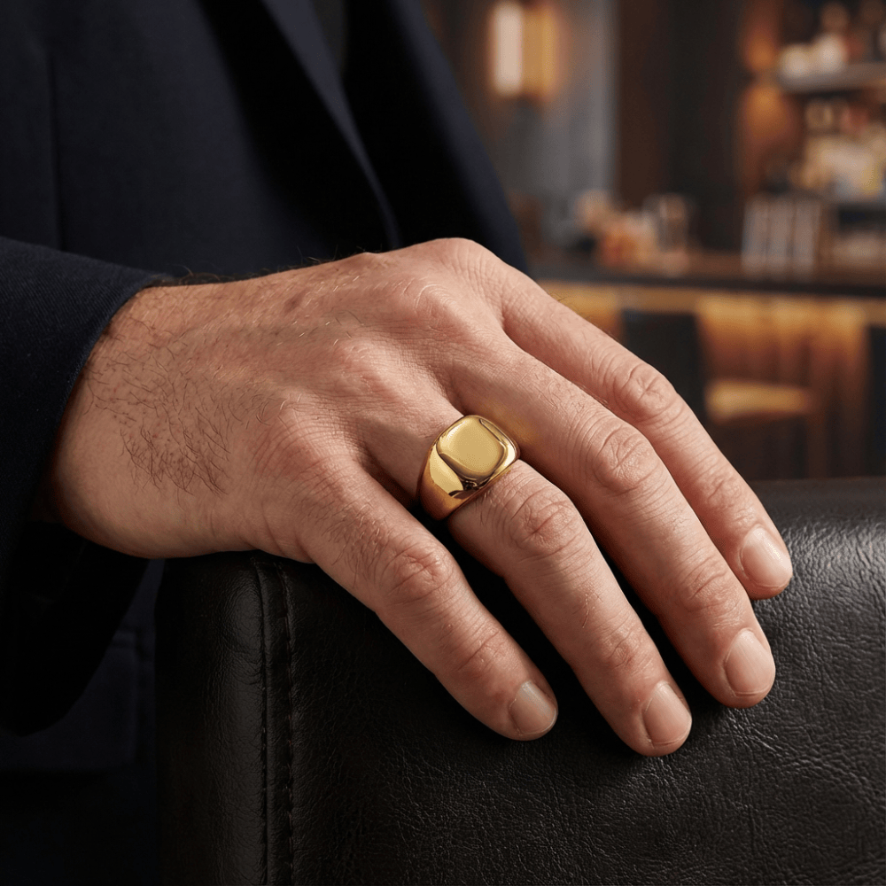 Bague Chevalière Homme Moderne Acier Inoxydable
