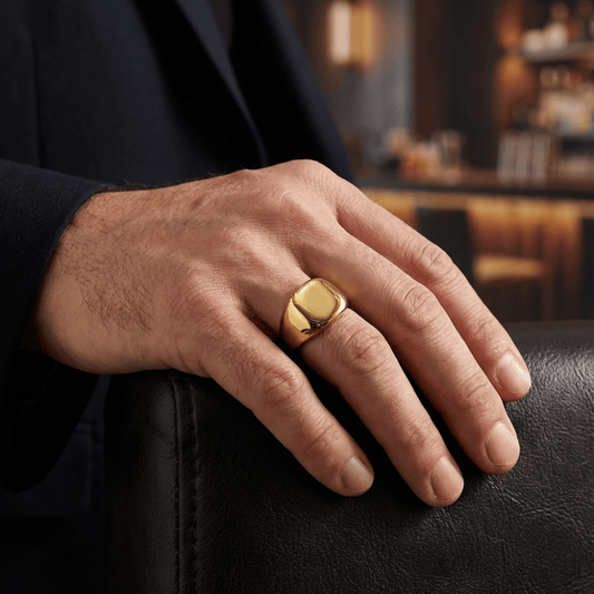 Bague Chevalière Homme Moderne Acier Inoxydable