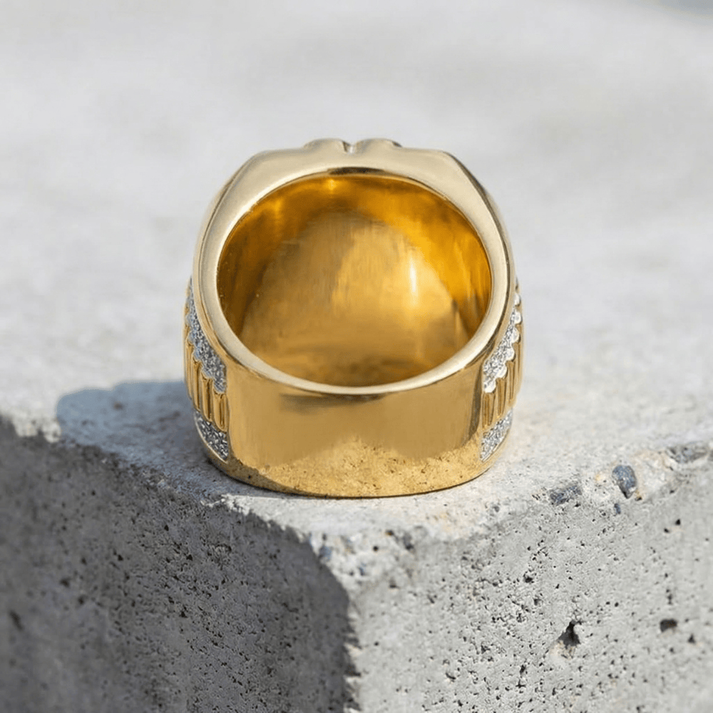 Bague Chevalière Homme Or et Rubis Plateau Rectangulaire