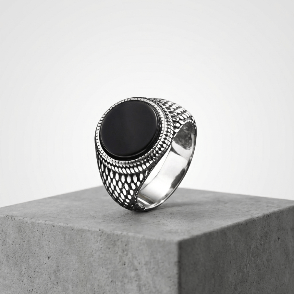 Chevalière Homme Pierre Bague Argent