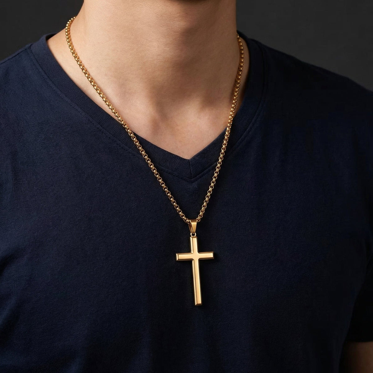 Chaîne Croix Homme Acier Inoxydable