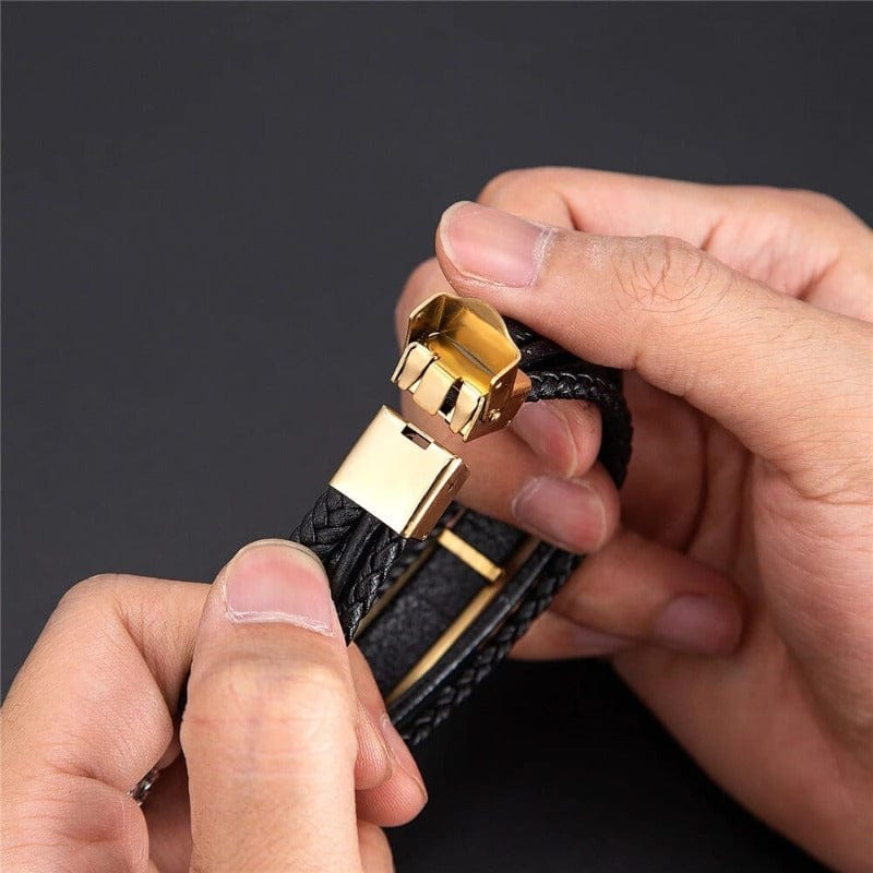 Bracelet en Cuir Tressé Fin