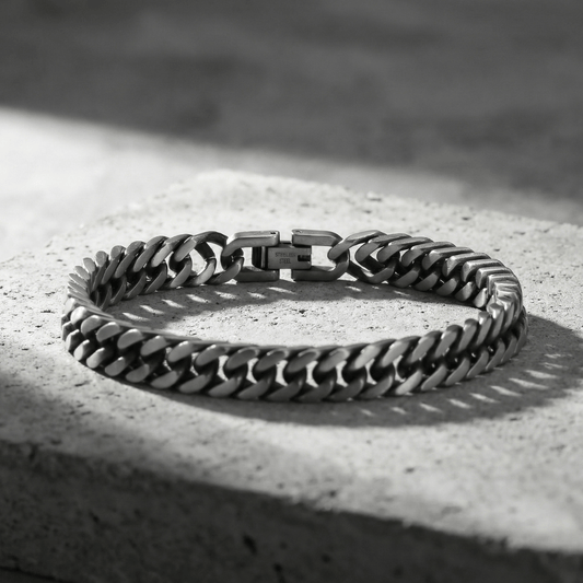 Gourmette Bracelet Homme Argent Maille Cubaine