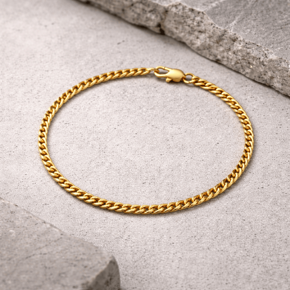 Bracelet Gourmette Homme Chaîne Maille Acier Inoxydable