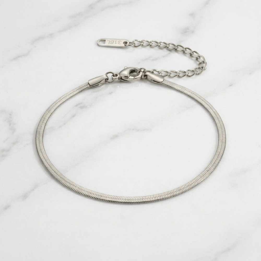 Gourmette Homme Plaqué Or Maille Serpent Bracelet Acier